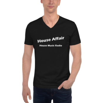 HouseAffair Kurzärmeliges Unisex-T-Shirt mit V-Ausschnitt