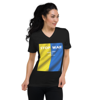 Kurzärmeliges Unisex-T-Shirt mit V-Ausschnitt