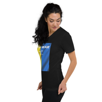 Kurzärmeliges Unisex-T-Shirt mit V-Ausschnitt – Bild 3